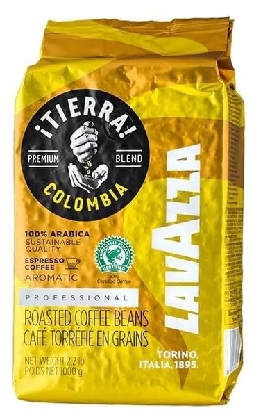 Ящик кави в зернох Lavazza Tierra Colombia, 1 кг (в ящику 6 шт) 0200242 фото