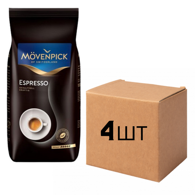 Ящик кави в зернах Movenpick Espresso 1 кг (у ящику 4 шт) 0200017 фото