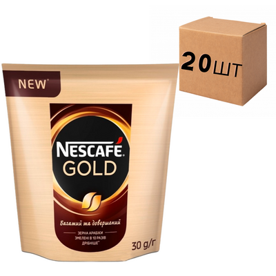 Ящик растворимой кофе Nescafe Gold 30 гр. (в ящике 20 шт) 0200066 фото