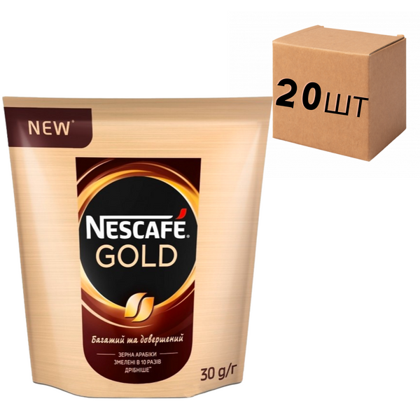 Ящик растворимого кофе Nescafe Gold 30 гр. (в ящике 20 шт) 0200066 фото