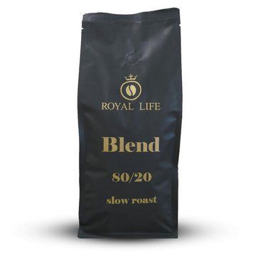Кава в зернах Royal-Life Купаж Slow Roast 80% арабіка, 20% робуста, 1 кг 04-0062 фото