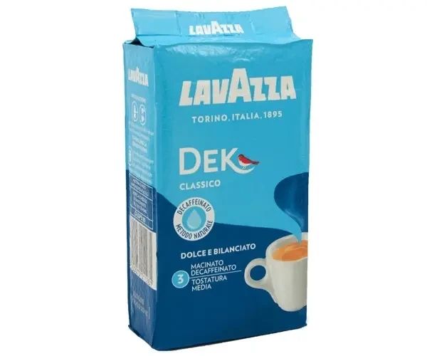 Ящик молотого кофе Lavazza Dek, 250г (в ящике 20 шт) 0200194 фото