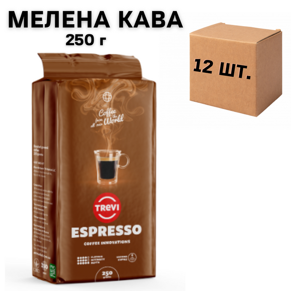 Ящик кофе молотый Trevi Espresso 250 гр (в ящике 12 шт) 0300008 фото