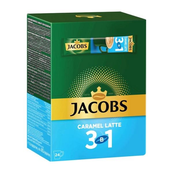 Ящик растворимого кофе Jacobs Caramel latte 24 стика (в ящике 10 уп.) Украина 0200068 фото