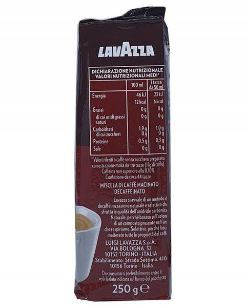 Ящик меленої кави Lavazza Dek Intenso, 250г (в ящику 20 шт) 0200195 фото