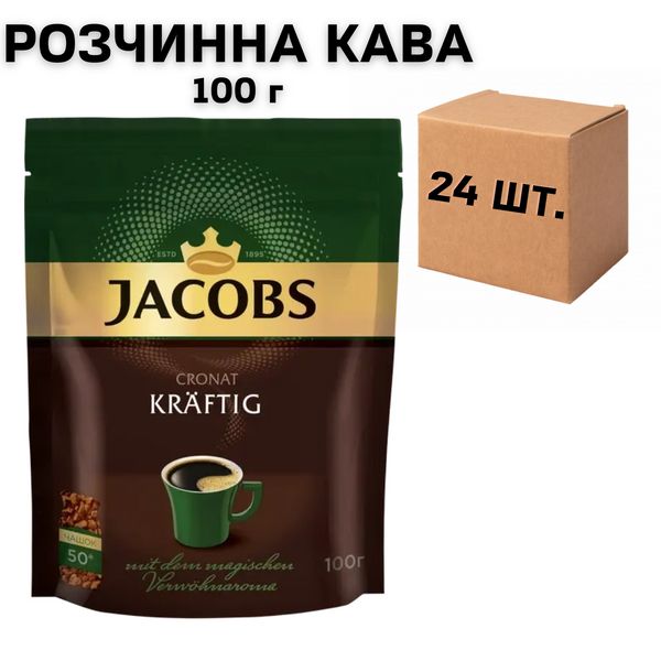 Ящик растворимого кофе Jacobs Cronat Kraftig 100 г (в ящике 24 шт) 0200433 фото