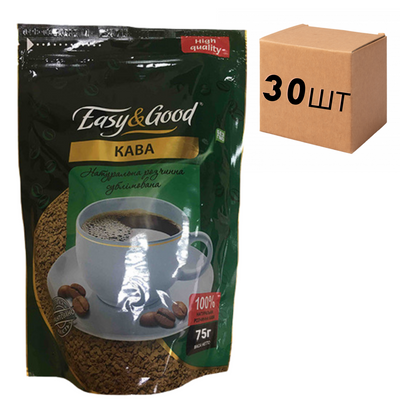 Ящик розчинної сублімованої кави "Easy&Good" 75гр. (у ящику 30 шт) 10119 фото