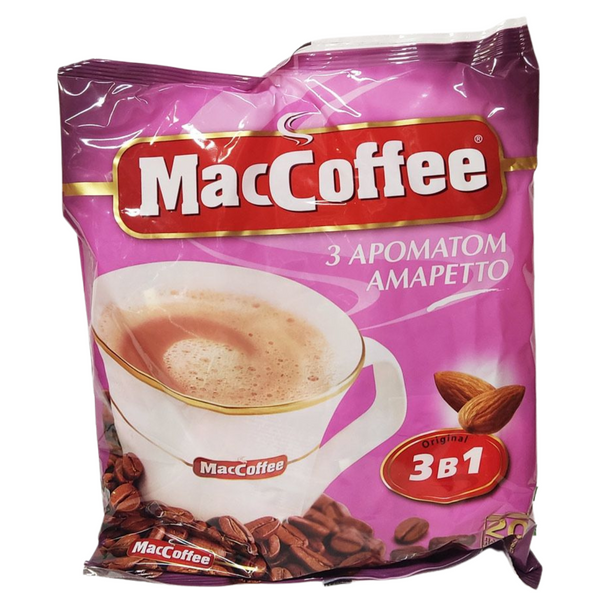 Ящик розчинної кави MacCoffee Амаретто 3в1 18г*20шт. (у ящику 25 шт. упаковок) 0200247 фото