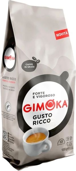 Ящик кофе в зернах Gimoka Gusto Ricco Bianco 1кг (в ящике 12 шт) 0200023 фото