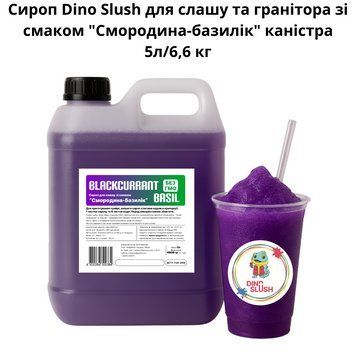Сироп Dino Slush для слаша и гранитора со вкусом "Смородина-базилик" канистра 5л/6,6 кг 89-0003 фото