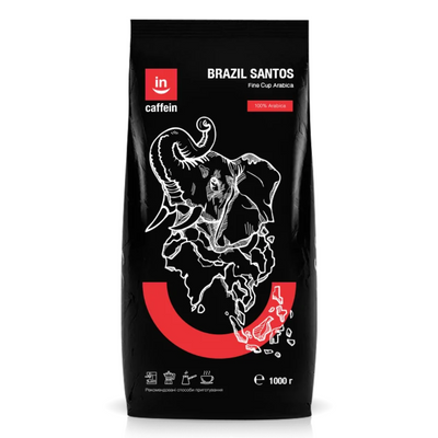 Кава в зернах Арабіка Caffein Brasil Santos (Бразилія Сантос), 1кг 11301 фото