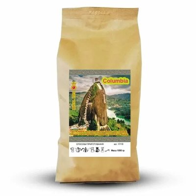 Кава в зернах Royal-Life Арабіка Колумбія Декаф (Decaf) (без кофеїну), 1 кг 0400009 фото