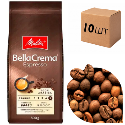 Ящик кави в зернах MELITTA BellaCrema Espresso 500 гр (у ящику 10шт) 0200119 фото