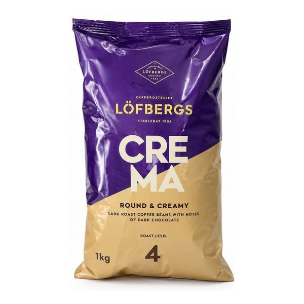 Ящик кофе в зернах Lofbergs Crema 1 кг ( в ящике 4 шт) 02-0421 фото