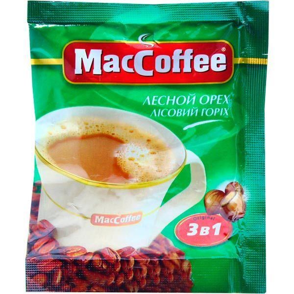 Ящик растворимого кофе MacCoffee Лесной Орех 3в1 18г*20шт. (в ящике 25 шт. упаковок) 0200249 фото