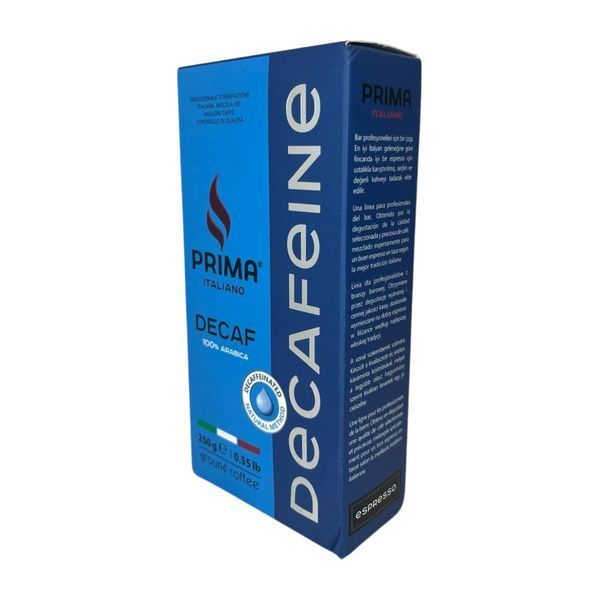 Ящик меленої кави Prima Italiano Decaf Арабіка 100% (без кофеїну) 250 г (у ящику 12 шт) 61-0018 фото