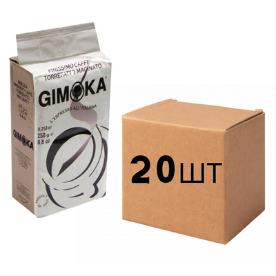 Ящик кави мелена Gimoka Gusto Ricco Bianco 250 гр (у ящику 20 шт) 0200025 фото