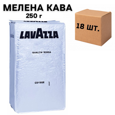 Ящик меленої кави Lavazza Rossa, 250г (у ящику 18 шт) 0200201 фото