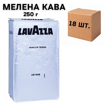 Ящик молотого кофе Lavazza Rossa, 250г (в ящике 18 шт) 0200201 фото