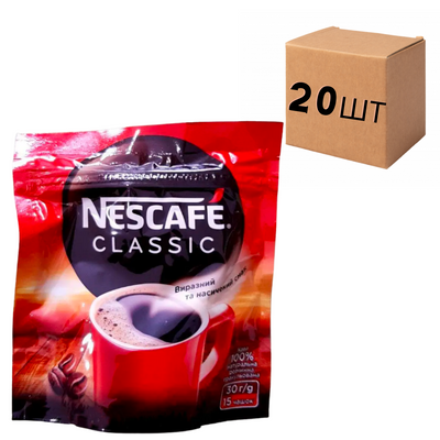 Скринька розчинної кави Nescafe Classic 30 гр. (у ящику 20 шт) 0200108 фото