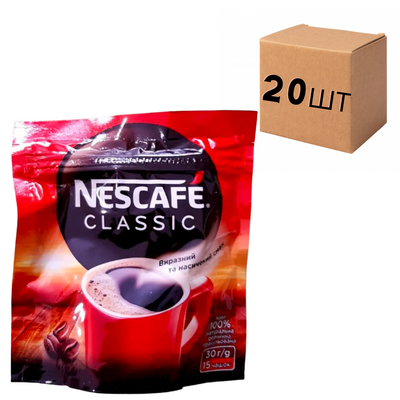 Ящик растворимого кофе Nescafe Classic 30 гр. (в ящике 20 шт) 0200108 фото