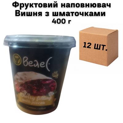 Ящик фруктового наповнювача Вишня з шматочками 400 г (в ящику 12 шт) 4600004 фото