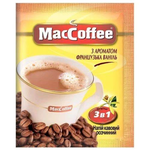 Ящик розчинної кави MacCoffee Французька Ваніль 3в1 18г*20шт. (у ящику 25 шт. упаковок) 0200251 фото