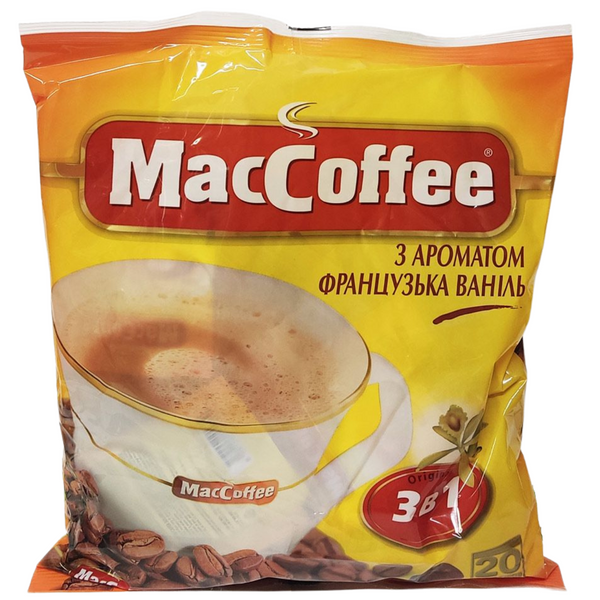 Ящик растворимого кофе MacCoffee Французская Ваниль 3в1 18г*20шт. (в ящике 25 шт. упаковок) 0200251 фото