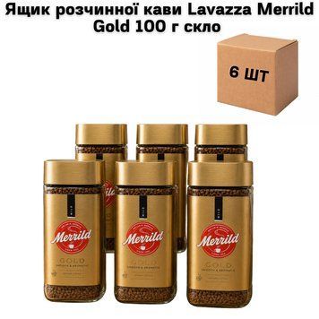 Ящик растворимого кофе Lavazza Merrild Gold 100 г стекло (в ящике 6 шт) 02-0502 фото