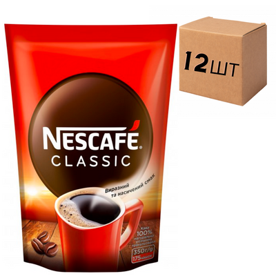 Ящик розчинної кави Nescafe Classic 350 гр. (у ящику 12 шт) 0200109 фото