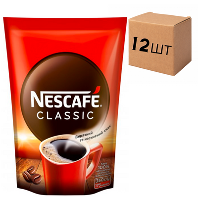 Ящик растворимого кофе Nescafe Classic 350 гр. (в ящике 12 шт) 0200109 фото