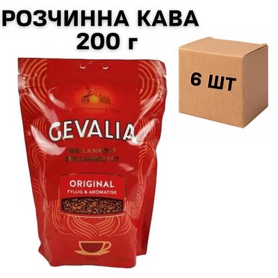 Ящик растворимого кофе GEVALIA ORIGINAL арабика 200г (в ящике 6 шт) 0200080 фото