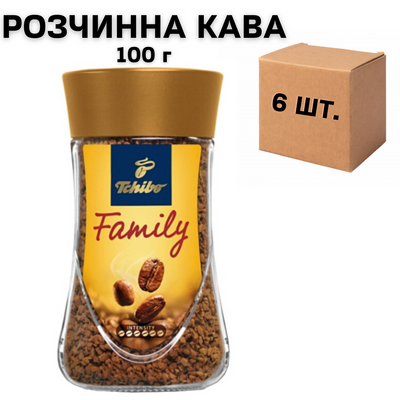 Ящик растворимого кофе Tchibo Family 100 гр. в стеклянной банке (в ящике 6 шт.) 0200271 фото