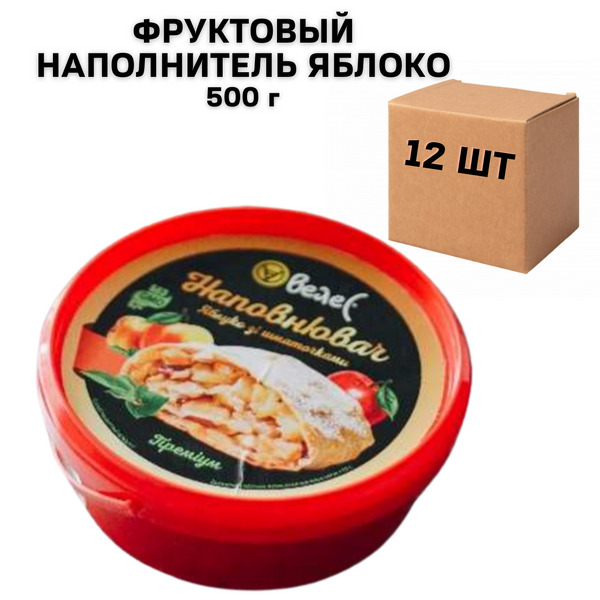 Ящик фруктового наповнювача яблуко з шматочками 500 г (в ящику 12 шт) 4600006 фото