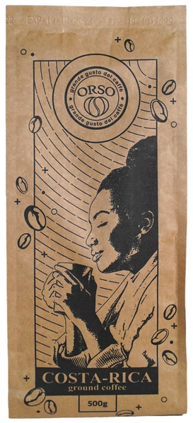 Ящик Свіжообсмаженої Кави ORSO Costa-Rica, моносорт, кава мелена, 500 г (у ящику 8 шт) 10432 фото
