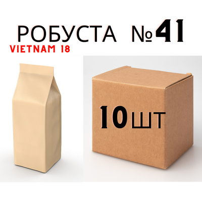 Ящик кави в зернах без бренду №41 (робуста В'єтнам 18) 1 кг (у ящику 10шт) 10079 фото