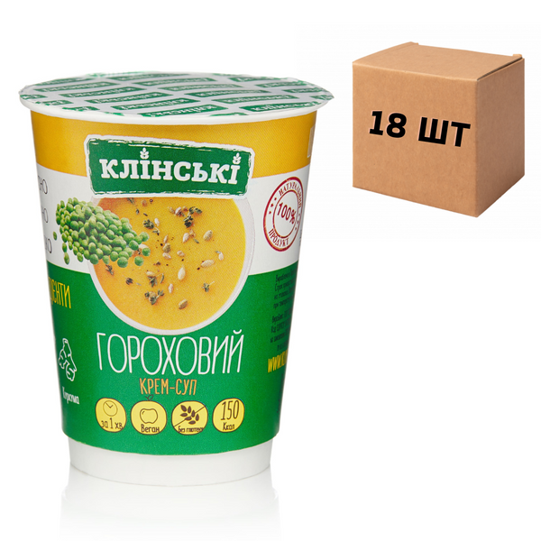 Ящик Крем-Супов Быстрого приготовления "Гороховый" на 300 мл, 50 г (в ящике 18 шт) 11183 фото