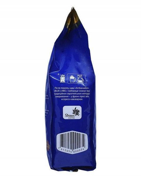 Ящик кофе в зернах Ambassador Blue Label 1 кг ( в ящике 6 шт) 02-0323 фото