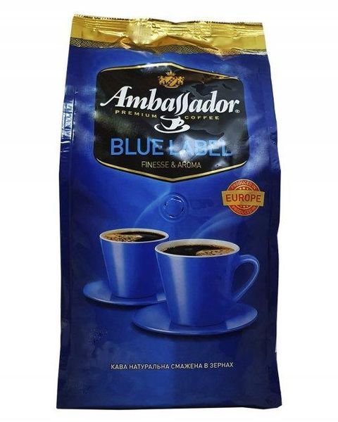 Ящик кофе в зернах Ambassador Blue Label 1 кг ( в ящике 6 шт) 02-0323 фото