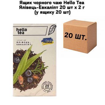 Ящик черного чая Hello Tea Можжевельник-Эвкалипт 20 шт х 2 г ( в ящике 20 шт) 02-0769 фото