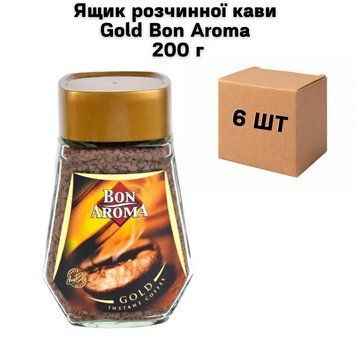Ящик растворимого кофе Gold Bon Aroma 200 г (в ящике 6 шт) 02-0466 фото