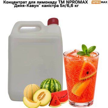 Концентрат для лимонада ТМ NPROMAX "Дыня-Арбуз" канистра 5л/6,6 кг 89-0175 фото