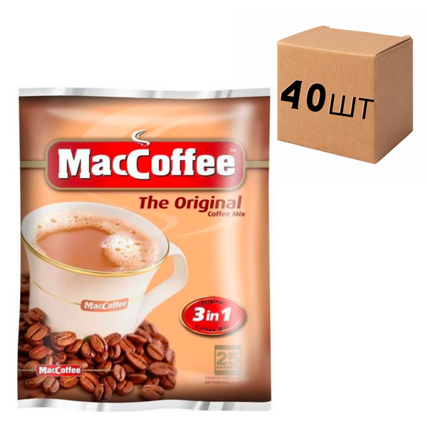 Ящик растворимого кофе MacCoffee 3в1 Oridginal упаковка 25 шт (в ящике 40 шт. упаковок) 0200115 фото