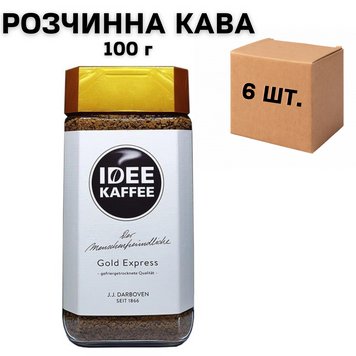 Ящик розчинної кави IDEE в скляній банці 100 г (в ящику 6 шт) 02-0374 фото
