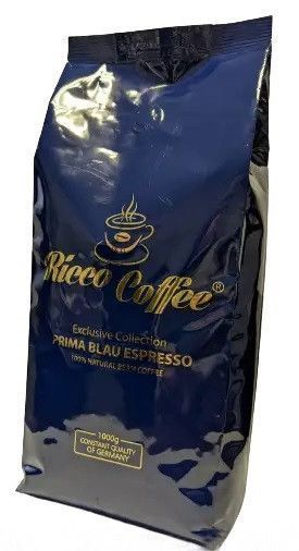 Ящик кофе в зернах Ricco Coffee Prima Blau Espresso 1кг (в ящике 10 шт) 02-0358 фото