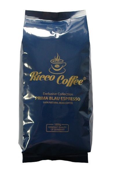 Ящик кофе в зернах Ricco Coffee Prima Blau Espresso 1кг (в ящике 10 шт) 02-0358 фото