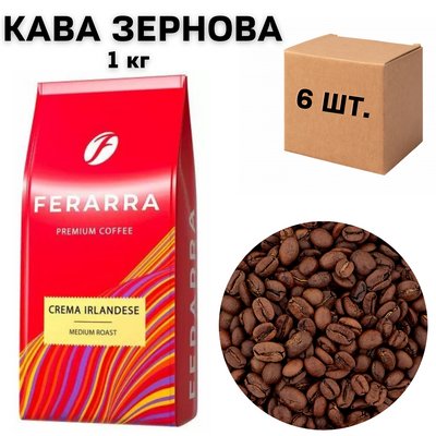 Ящик Кофе в зернах Ferarra Caffe Crema Irlandese 1 кг (в ящике 6 шт) 0200400 фото