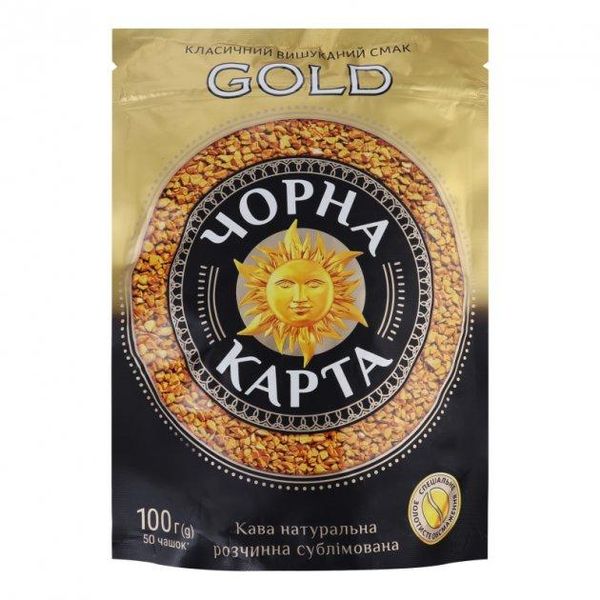 Ящик розчинної кави Чорна Карта GOLD 100 гр. (в ящику 24 шт.) 0200286 фото